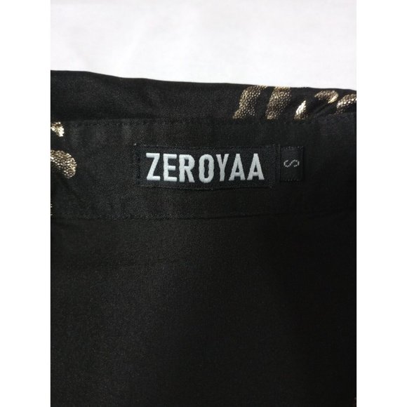 ZEROYAA Mens S Hipster Gold Rose Printed Slim Fit Short Sleeve Button Down - Picture 4 of 9